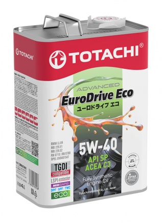 TOTACHI EURODRIVE ECO   Fully Synthetic   5W-40   API SP, ACEA C3      4л