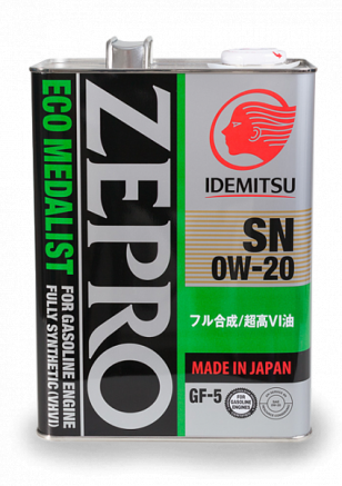 IDEMITSU Zepro Eco Medalist  0W-20  SP   4 л (масло моторное синтетическое)