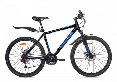 Велосипед BLACK AQUA Cross 2651 MD matt 26" (РФ) (черный-синий, 16")GL-318DTR