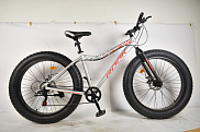 Велосипед 26" Rook FA260D, серебристый/красный FA260D-SR/RD FATBAKE