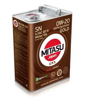 MITASU GOLD 0W20 SN (4л) синт.для бенз.двигателей