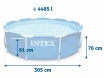 Бассейн каркасный Metal Frame 305x76см 4485л насос с фильтром 1250 л/ч INTEX 28202